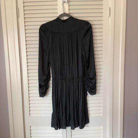 Zadig & Voltaire Reveal Satin Dress black long sleeve mini medium - Picture 7 of 11